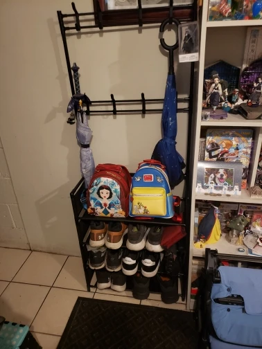 Clothes Hanger Multi-Layer Shoe Rack Doorway DIY Hat And Shoes Shelf Simple Floor-Standing Living Room Organizer Storage Racks photo review