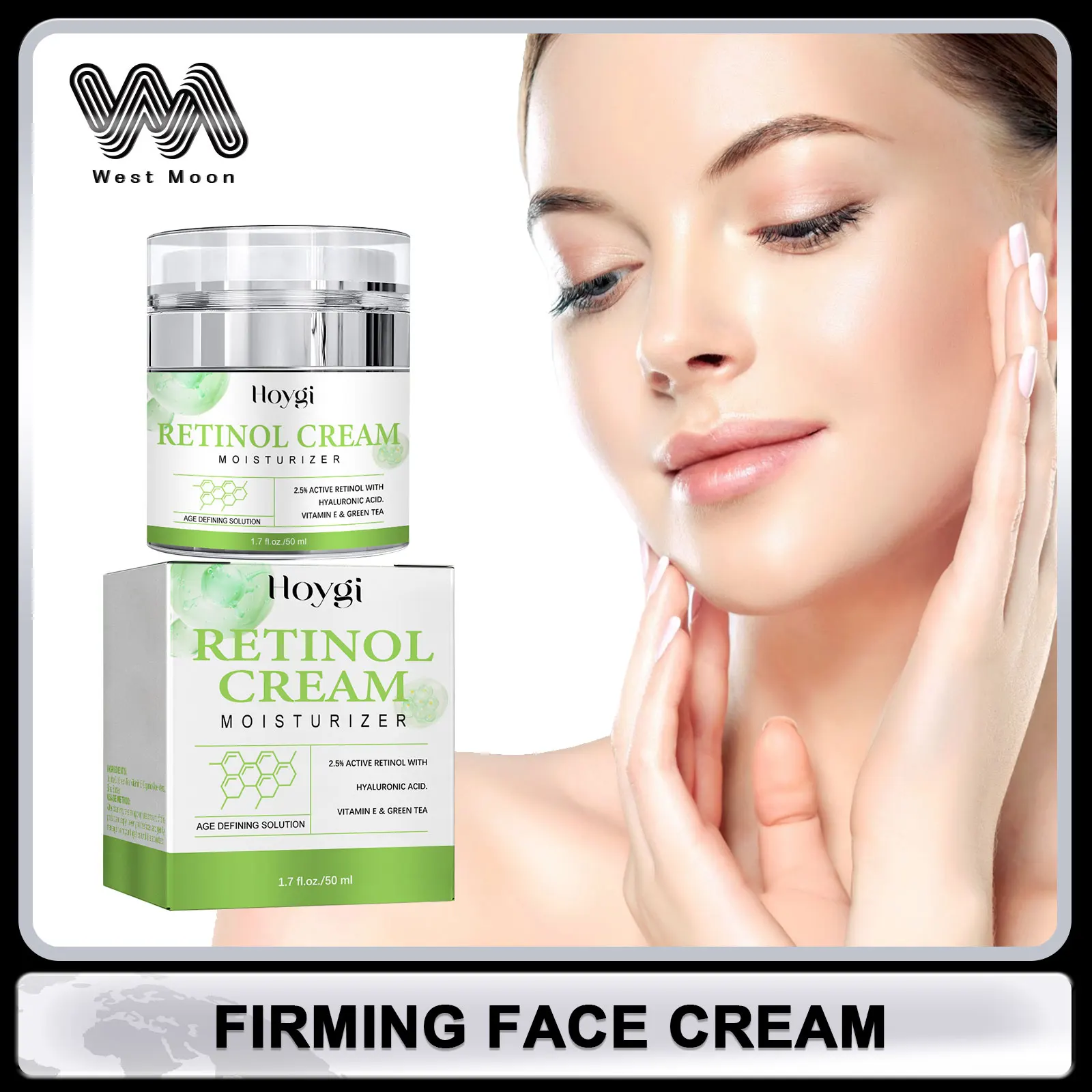 Retinol Face Cream Anti-Puffiness Shrinking Pore Oil Control Improving Dryness Moisturizer Firming Skin Brightening Facial Cream