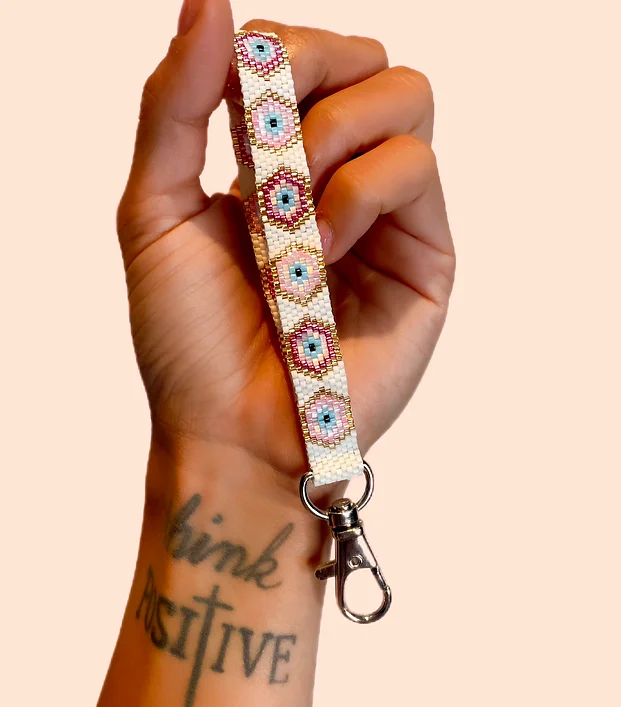 

Handmade New Style Luxury Designer miyuki beads Keychain evil eye Keychain Bag Pendant Key Charm For Women