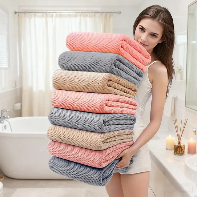 Ensemble de serviettes de bain surdimensionnées, 4 pièces, serviette 90x180cm, douce et hautement absorbante, idéale pour les salles de bain à domicile, les hôtels et les spas 1