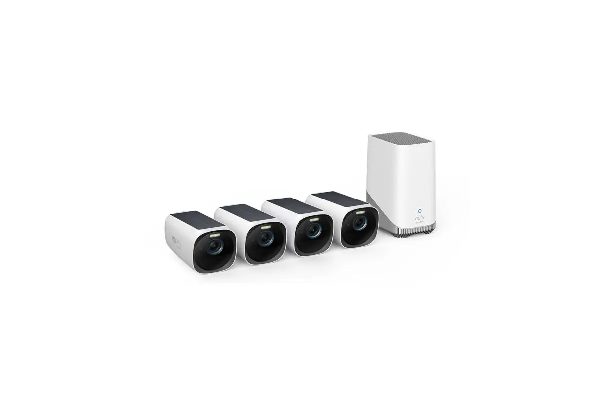 Eufy Security (eufyCam 3) 4 Kameralı Kit, Güneş Paneli ile Kablosuz 4K Kamera, Yapay Zeka Yüz Tanıma, Genişletilebilir Depolama için Uygun Fiyat
