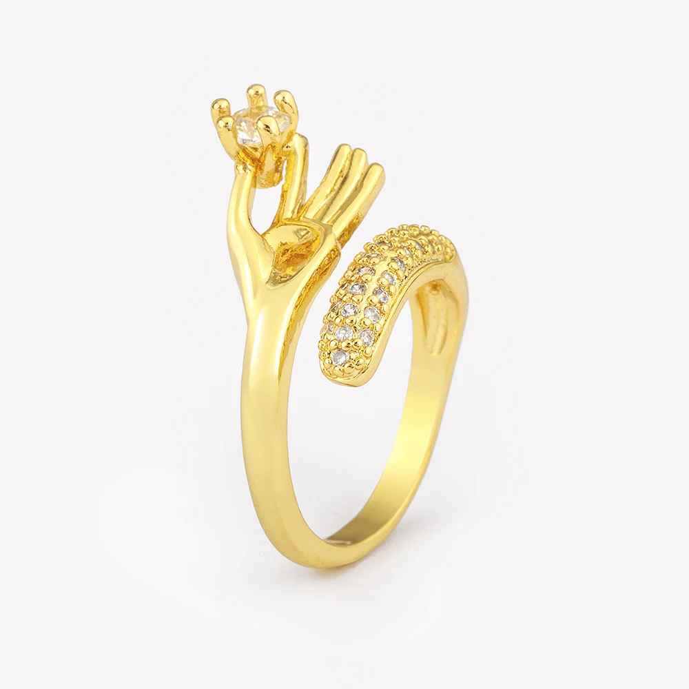 Nidin Personalized Trend Hand Swing OK Shape Cubic Zirconia