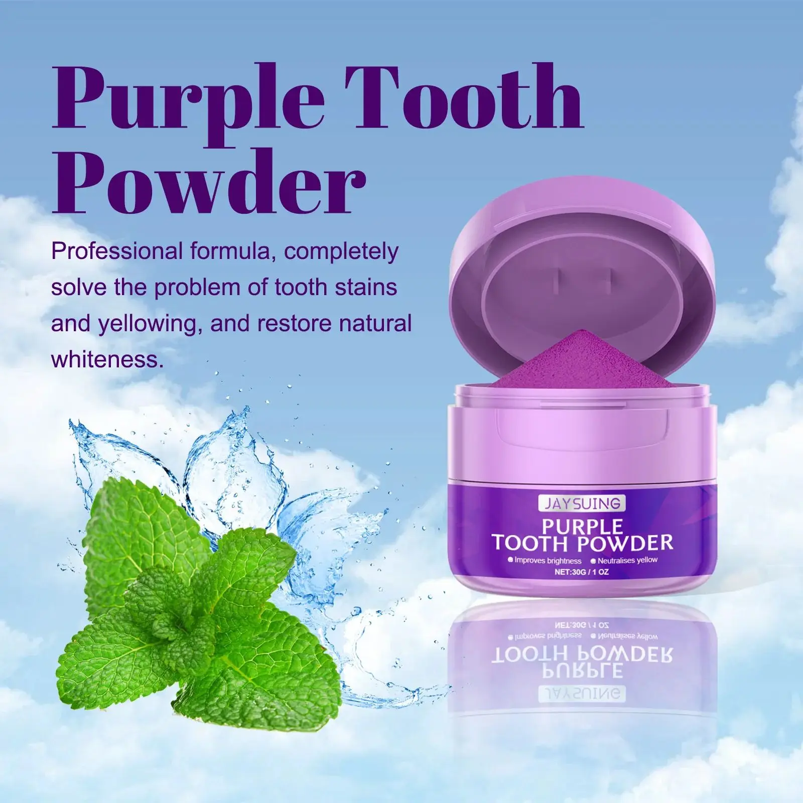 Whitening Tooth Powder Cleaning Oral Hygiene Fresh Breath Remove Plaque Stains Tartar Removal Bright Dental Brush Teeth Powder teeth whitening powder teeth cleaner