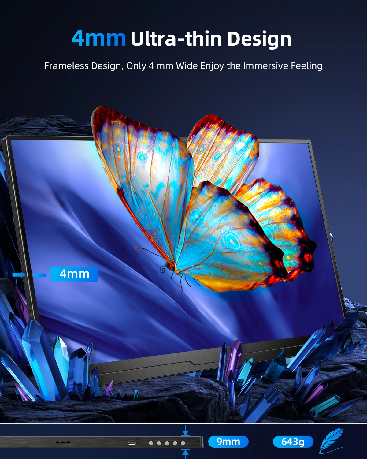 Uperfect 2K ޴  16.0 ġ, 400 Ʈ  10 Ʈ IPS HDR Freesync Eyecare USB C ÷ VESA 1200 : 1 16:10  PC MAC ȭ  
