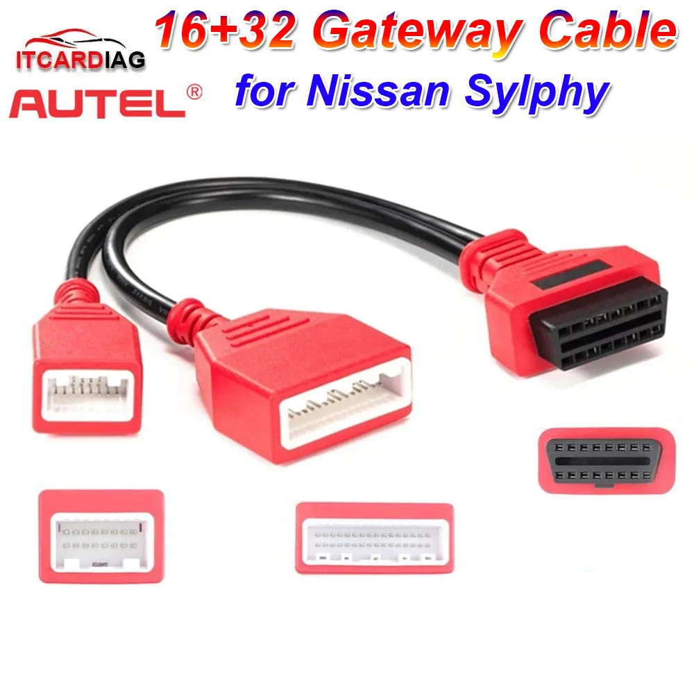 16+32 Gateway Adapter for Nissan Sylphy 16pin Cable Adding Key No Need Password Work with Autel IM508 IM608 Lonsdor K518SE