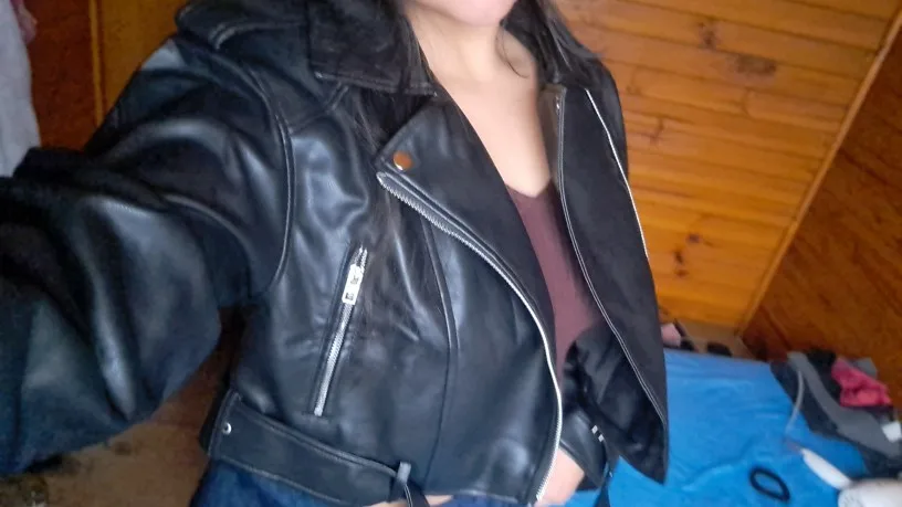 Ailegogo Faux Leather Short Jacket photo review