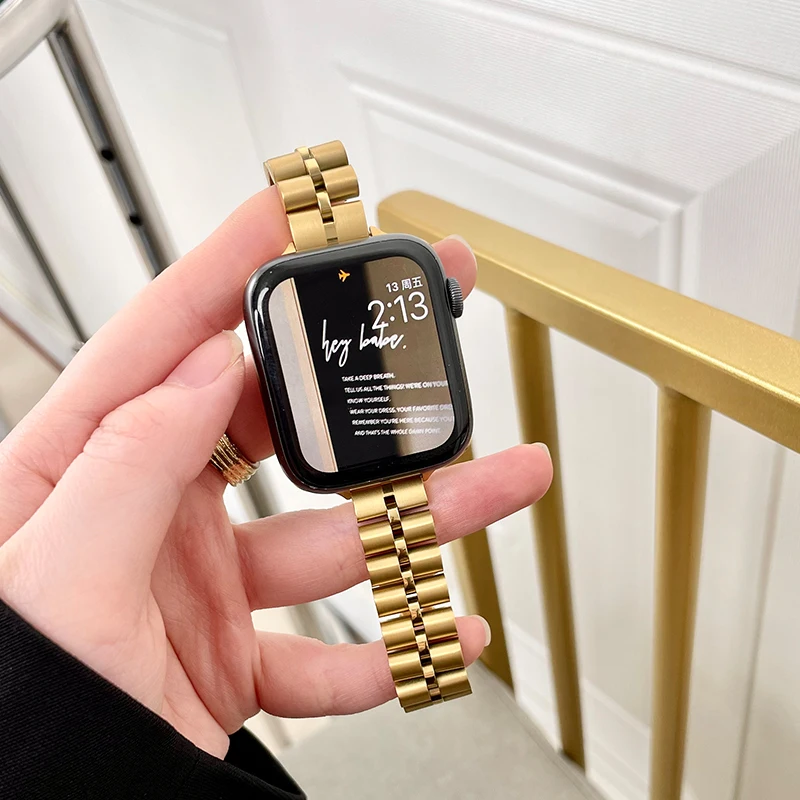 Women Thin Metal Band for Apple Watch 38mm 40mm 41mm Slim Stainless Steel Wristband Strap for iWatch SE 7/6/5/4/3/2/