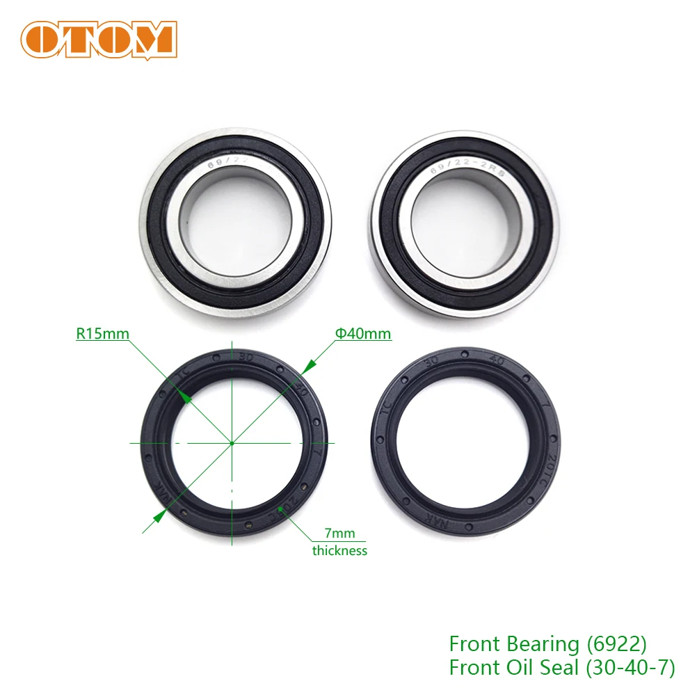 OTOM Motorcycle 6922 Front Wheel Bearing 30*40*7 Hub Oil Seal Kit For YAMAHA YZ125 250 YZF250 400 426 450 Motocross Accessories