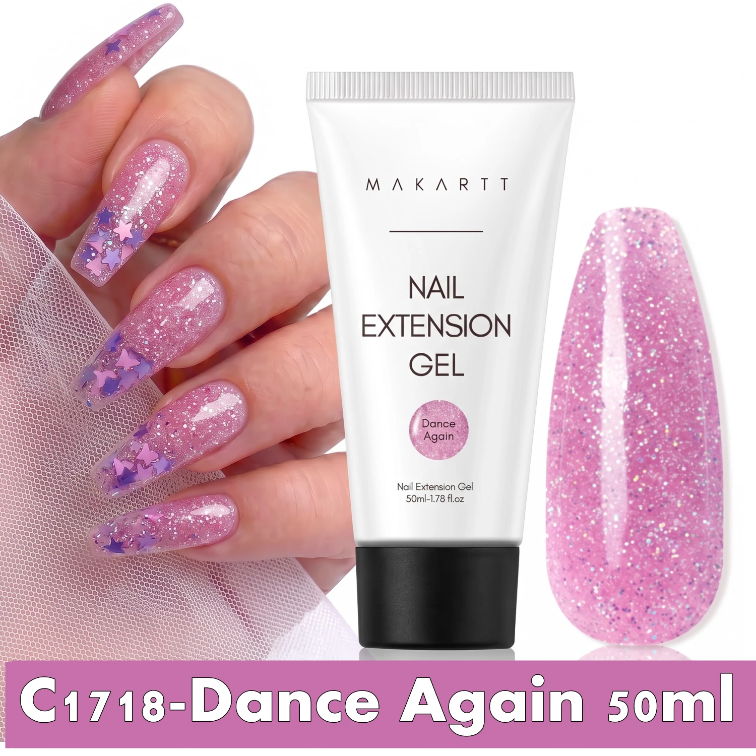 Makartt Trendy Nail Art Poly Gel for French Manicure, 30ML / 50ML in Pink, Clear, White, and Blue