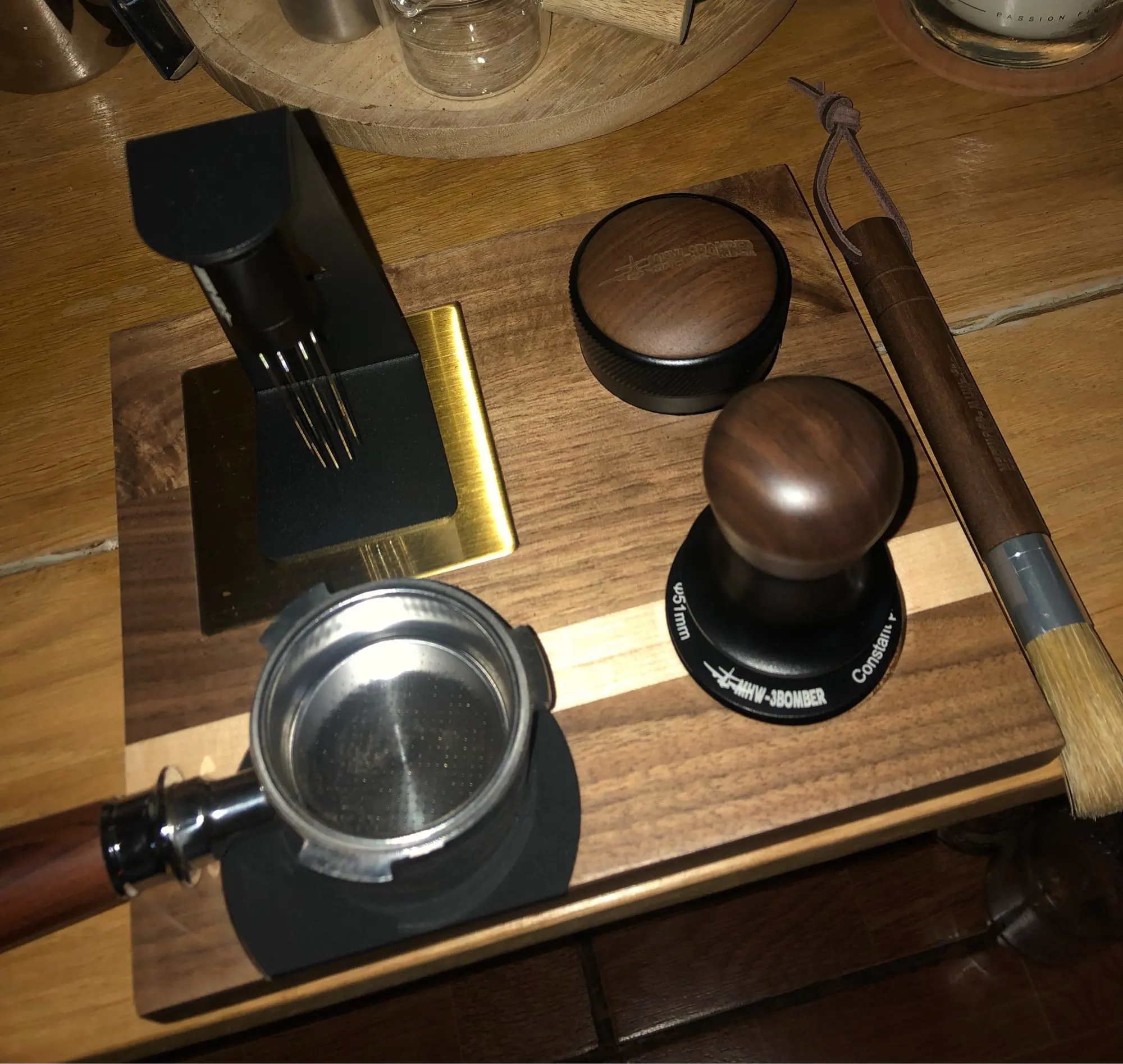 Espresso Tamper, Coffee Distributor, Tamping Mat, and Cleaning Brush Set – The  Daily Fix
