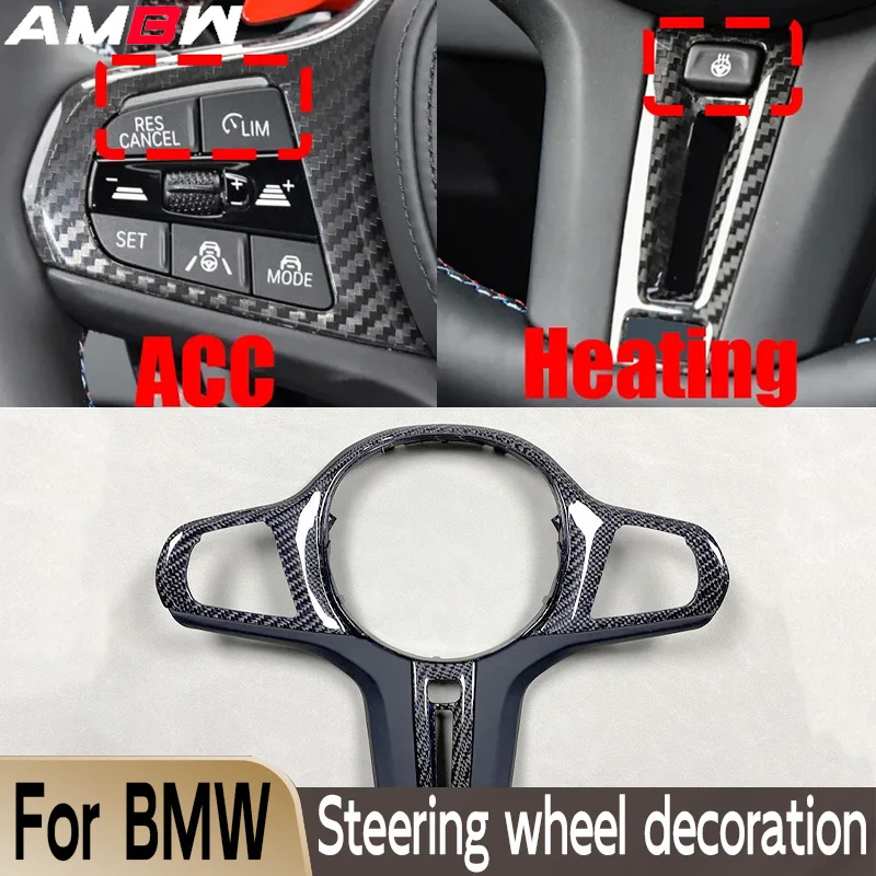 

For BMW G32 F90 G14 G15 G16 F44 F90 F91 F92 F93 F95 G21 G80 Carbon Fiber Car Steering Wheel Panel Decoration Cover Trim Framee