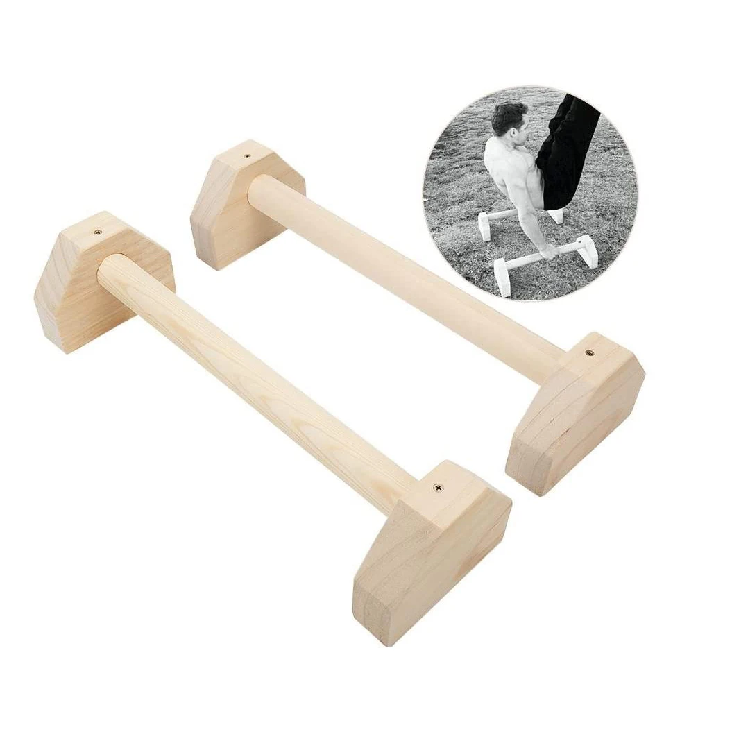 2pcs Wood Handle Push Up Bars Handstand Bars Non slip Parallettes Bars Gym home Strength