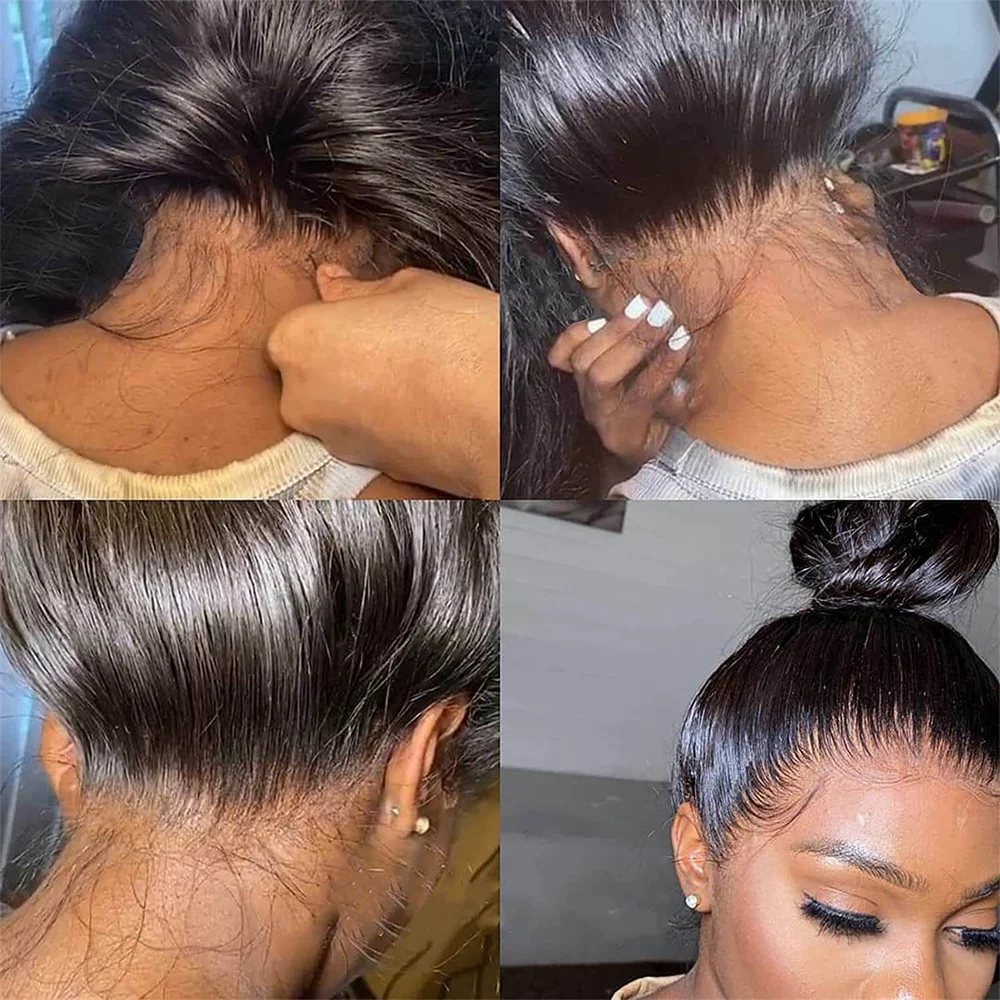 Invisi Strap 360 Full Lace Wig Glueless Wig Human Hair Brazilian Straight Lace Frontal 360 Snug Fit Transparent Strap