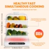 Food Steamer 3 Tier 16QT Electric Vegetable Steamer with Keep Warm and Timer Multifunctional Digital Steamer (800W) 6