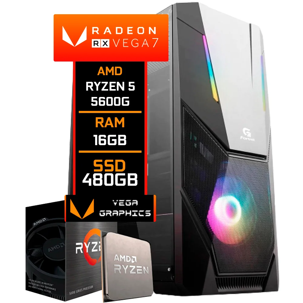 Pc Gamer Completo Ryzen 5 5600g 16gb Rtx 3050 Ssd 960gb