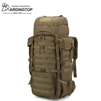 Mardingtop 캠핑 부시크래프트 군사 배낭, 레인 커버 포함, 70L
