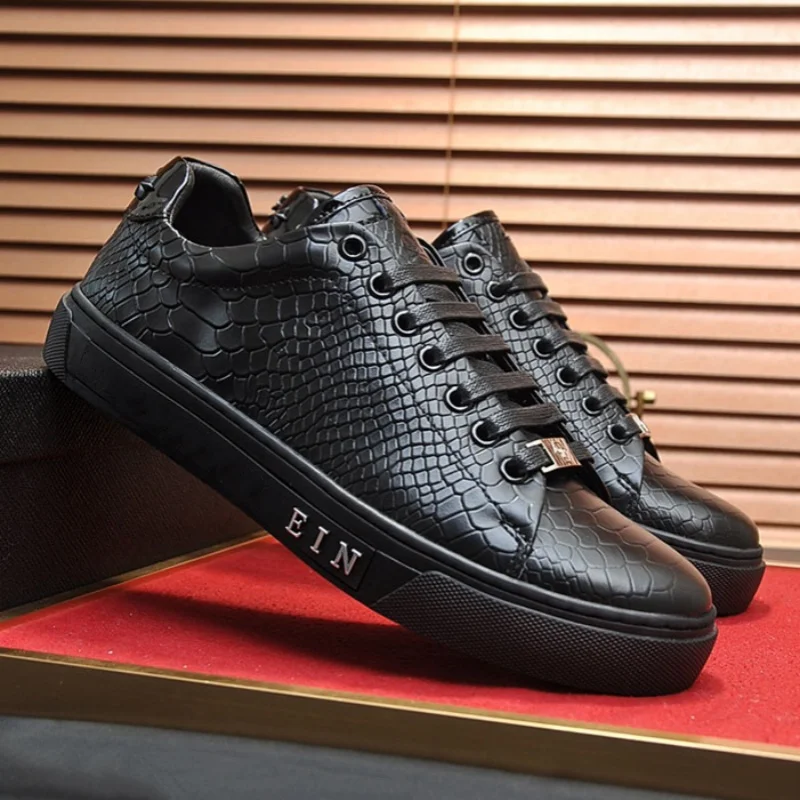

Men's Shoes Fashion Classical Snake Scale High Luxury Brand Board Shoes Breathable High Quality Casual Leather Shoes For Men's
