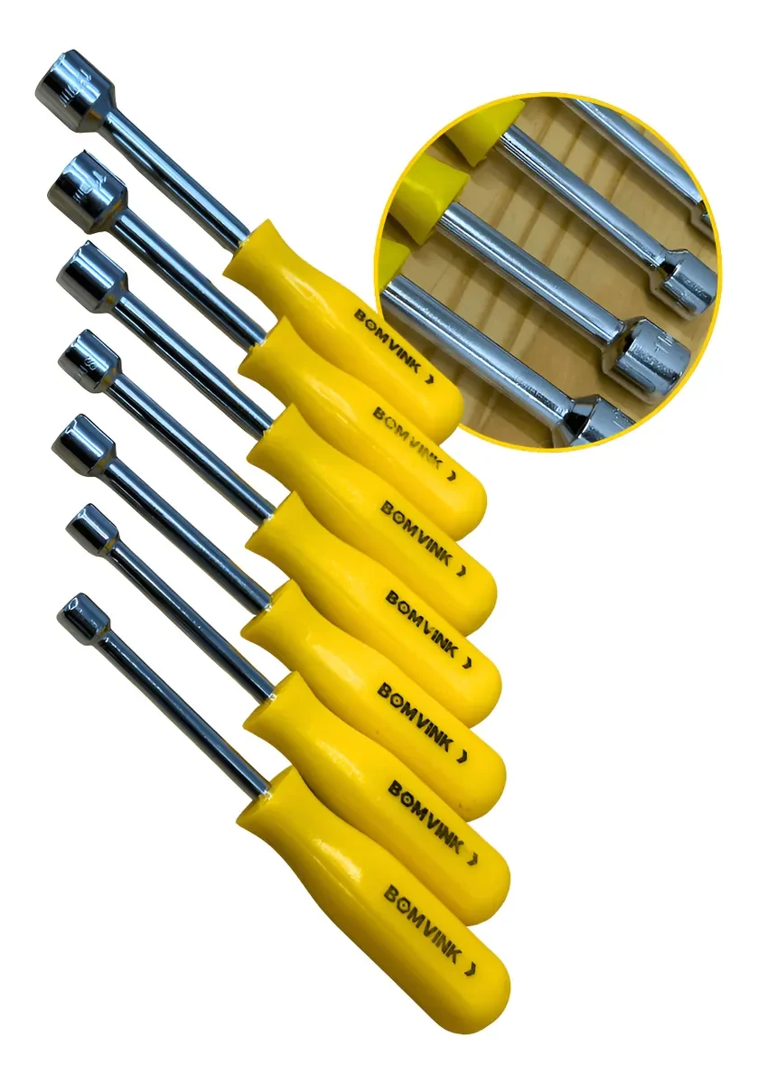 Kit Jogo De Chave Canhão Curta 7 Peças