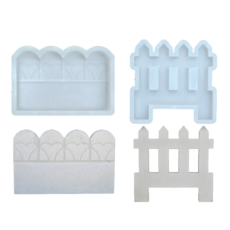 Flower Pond Brick Antique Fence Cement Mould Surrounding Flowers and Grass Garden Community Concrete Mou