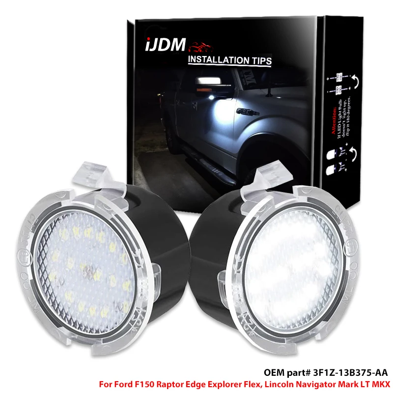 2X LED Pathway Lighting CANBUS Under Side Mirror Puddle Light for Ford Edge Rang