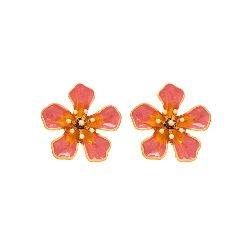 

Fraya Earrings for Women Luxury Enamel Handmade Flowers Stud Earrings S925 Sterling Silver Pin 2023 New Trends Fashion Best Gift