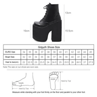 Gdgydh Women's Y2K Style Short Boots Square Closed Toe Lace Up Platform Boots High Chunky Heels Fashion Solid Color Shoes - Image 6