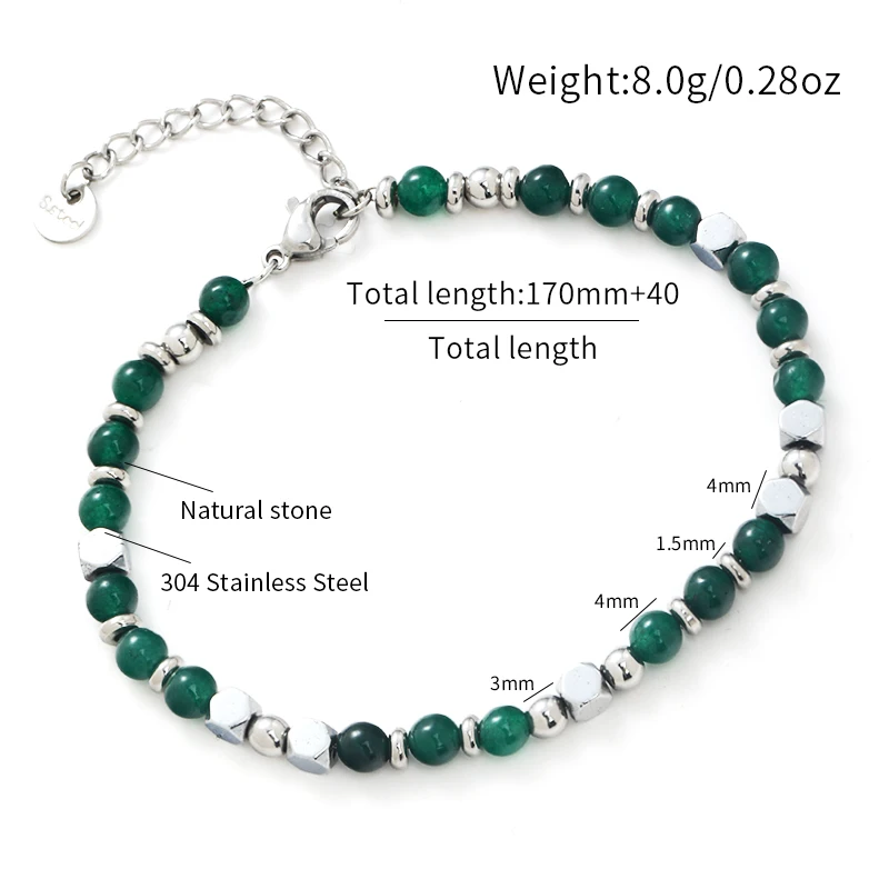 Elio Natural Stone Adjustable Size Handmade Stainless Steel Beaded Bracelet For Men High-End Men's Gifts