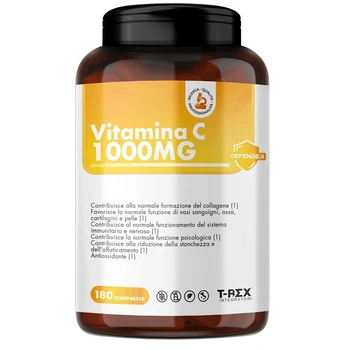 Vitamina C 1000mg, 180 Compresse Vegan, 6 Mesi di Fornitura -Integratore Vitamina C Pura da Acido Acorbico - Difese Immunitarie, Contro Stanchezza ed Affaticamento