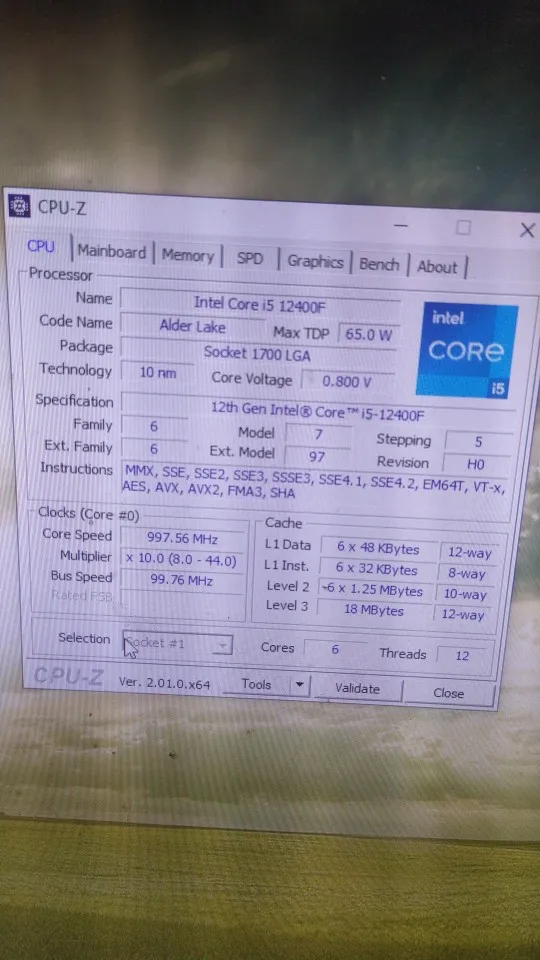 Intel Core i5-12400F i5 12400F 2.5 GHz 6-Core 12-Thread CPU Processor 10NM L3=18M 65W LGA 1700 photo review