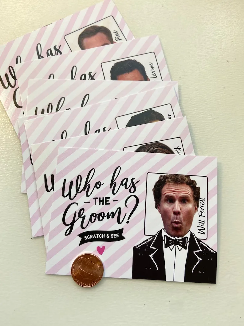 Who Has the Groom Scratch Off Card, Drôle, Celebrity, Patients Shower Game, Bachelorette Party, Hen Party, Winner Card, Wedding Emergency