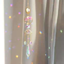 Tree of Life Crystal Sun Catcher Pendant - Rainbow Home and Garden Decoration (Purple Crystal Tree)