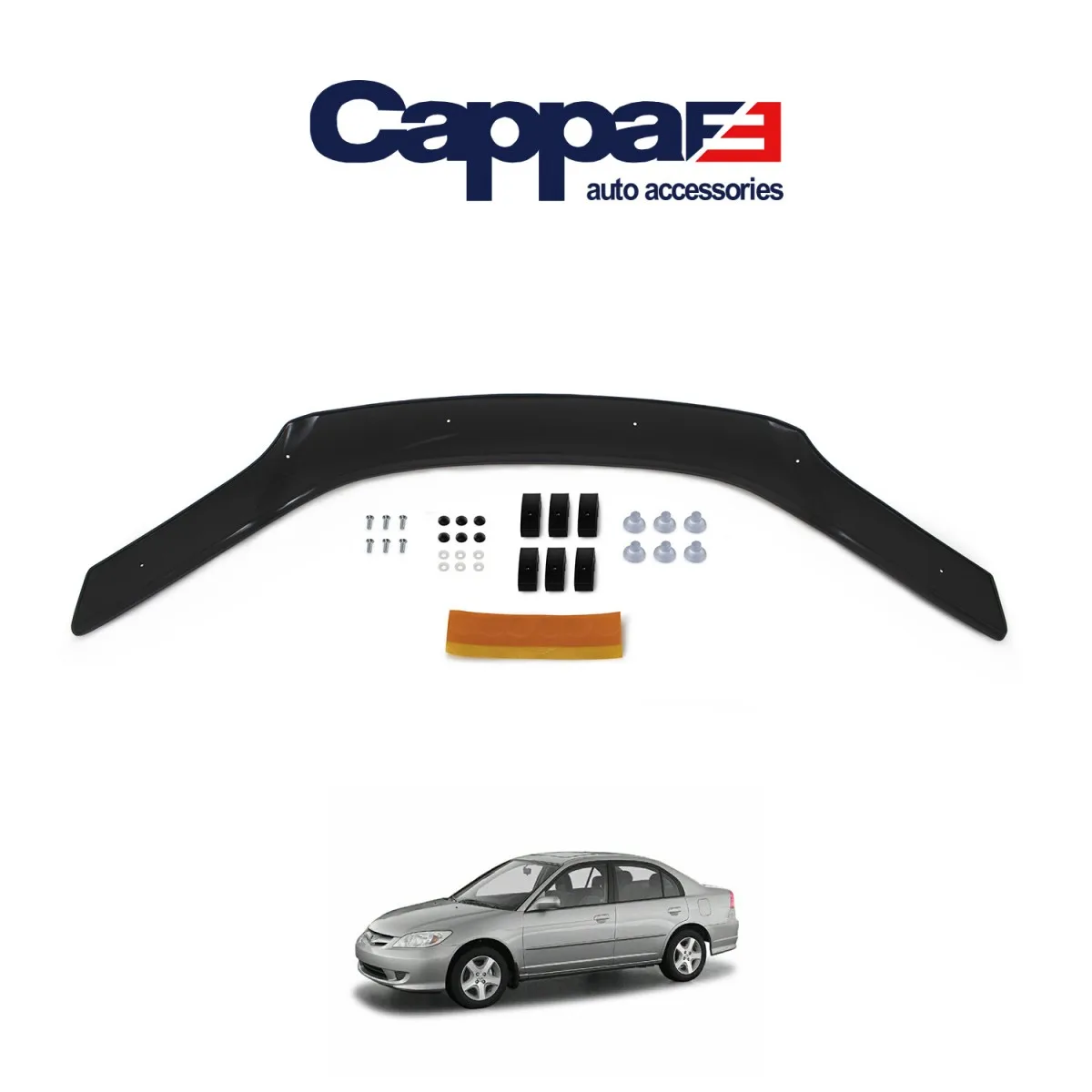 

FOR Honda Civic Front Hood Protection Spoiler 2001-2012 Front Bug Shield Hood Deflector Guard Glossy Black AUTO STYLING