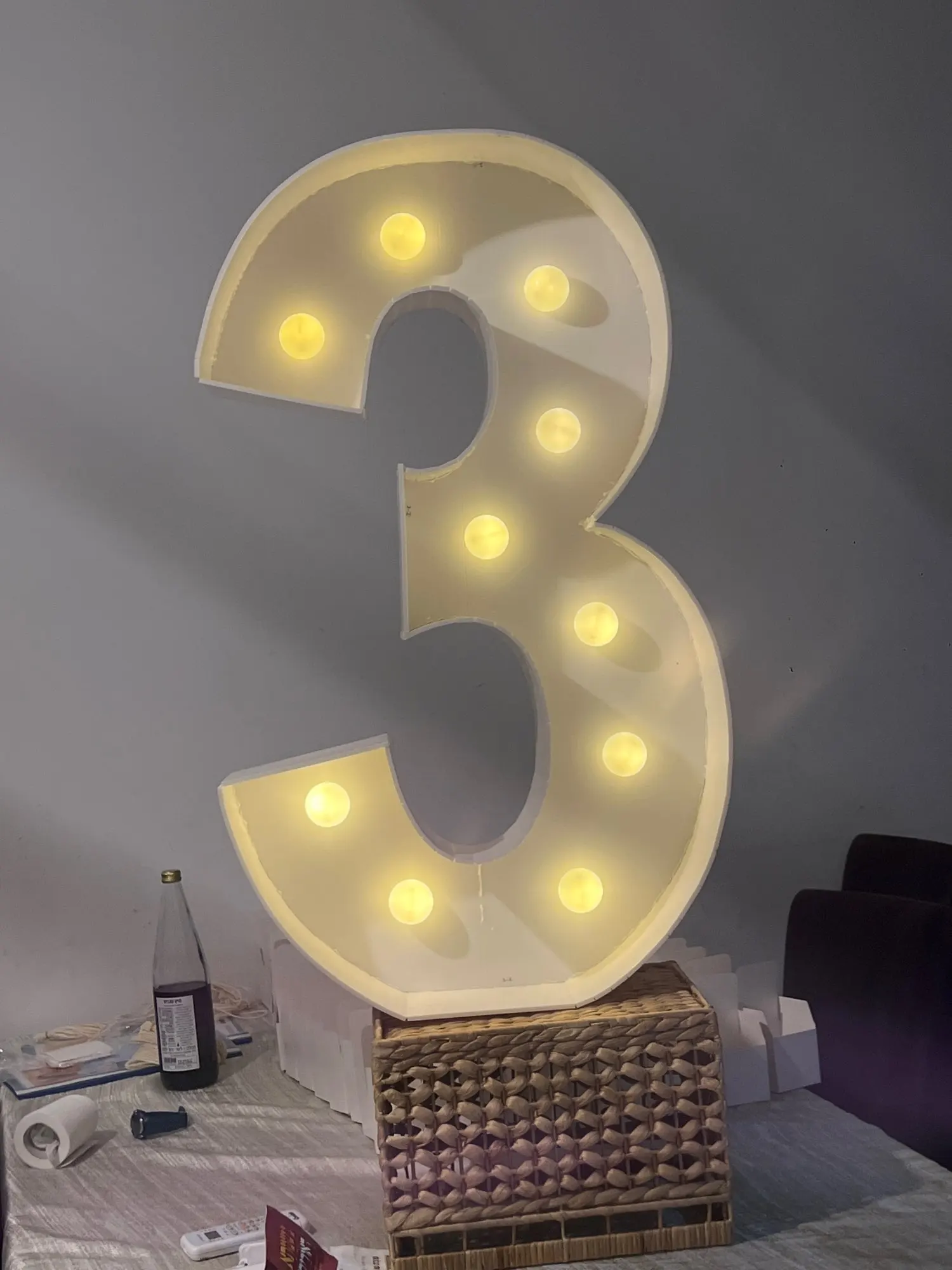 LED Light Giant Number Balloons - Birthday or Baby Shower Decor for 30, 40, 50th Events photo review