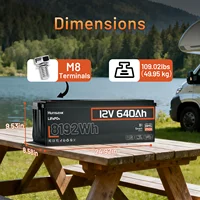 Batterie Lithium LiFePO4 Humsienk 12V 640Ah 8KWh avec BMS 250A intégré, surveillance en temps réel, plus de 15000 cycles profonds pour usage extérieur/domestique 7