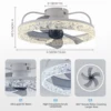 IRALAN 360°Oscillating Low Profile Ceiling Fan with Light,20" Modern LED Fan Light 3000K-6500K Stepless Dimmable Ultra Quiet 6