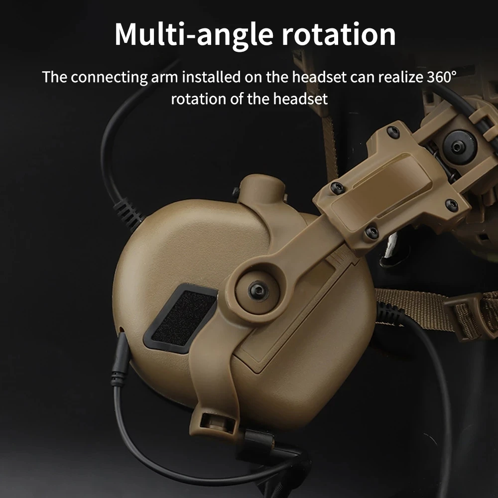 Tactical Headset Bracket Tactical Headset Rail Mount Bracket 360&deg; Rotation Fit OPS Core ARC and Team Wendy M-LOK Rail