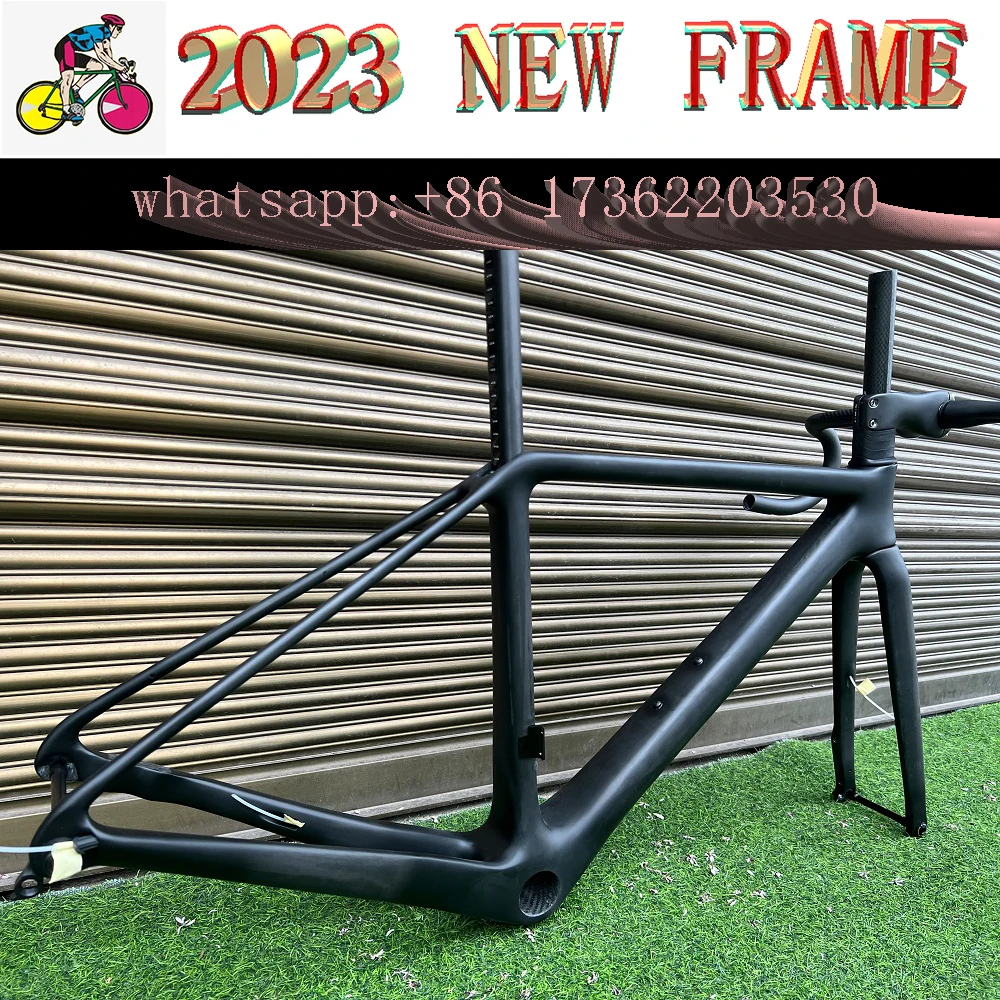 

2023 disc brake New Ss road bike frameset R5 carbon road bike frame all internal wiring Ultra Di2 electronic set 700C