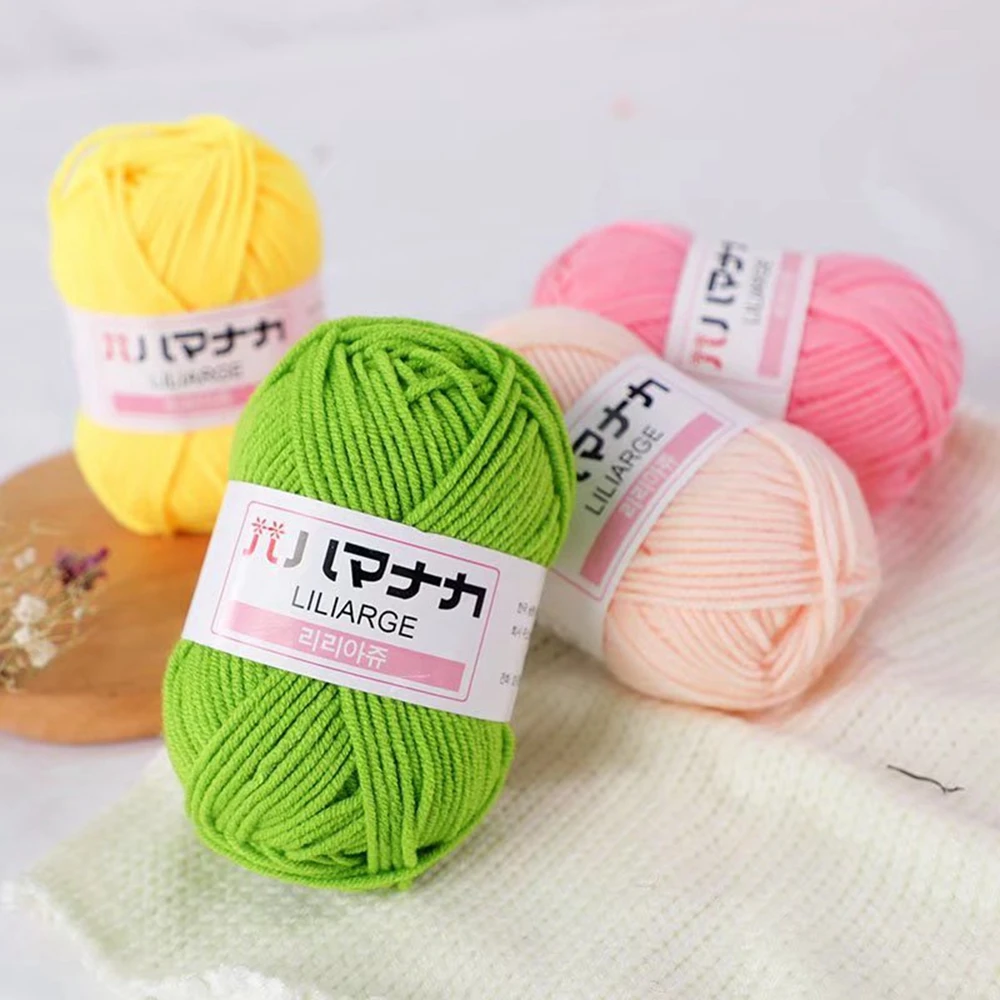 10pcs 25g 4ply Milk Cotton Yarn Anti-Pilling Hand Knitting Cotton Yarn For Scarf Sweater Hat Doll Craft Knitting Tools 3