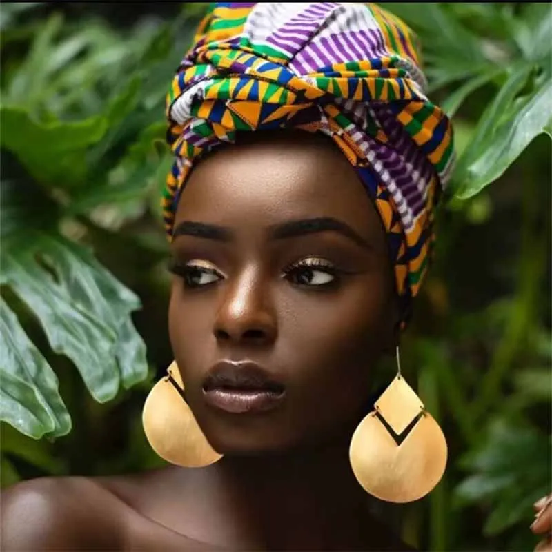 

New Collection Large African Earrings Gold Hoop Earring Dangle Brass Earrings Bohemian oversize Hoops Brass Hook Earrings