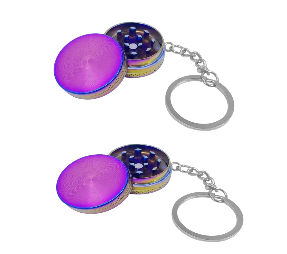 Portable Rainbow Metal Herb Grinder 2 Pack