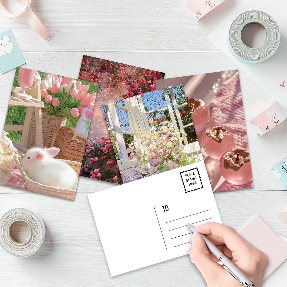 Pink Girl Series Postcard Collection: Room Decor, Souvenirs & Collectibles (32 Pieces)