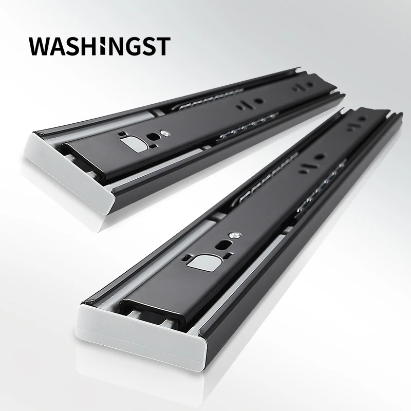 Furniture Ball Bearing Drawer Slide Rail Push Open Drawer Runners