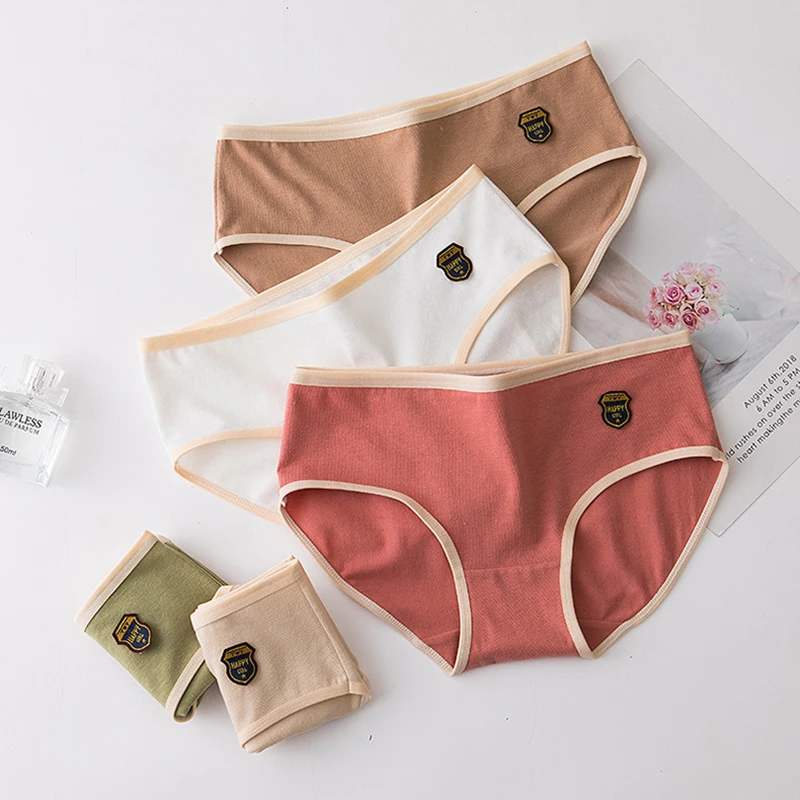 3pcs/set Mxl Women's Cotton Underwear Seamless Comfort Panties Mid