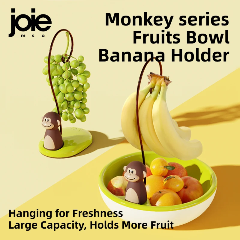 Joie Monkey Series Banana hanger Banana Holder Bowl  Fruit Basket BPA Free Fruit Bowl Plate Kitchen Storage Rack Organizer — view 2