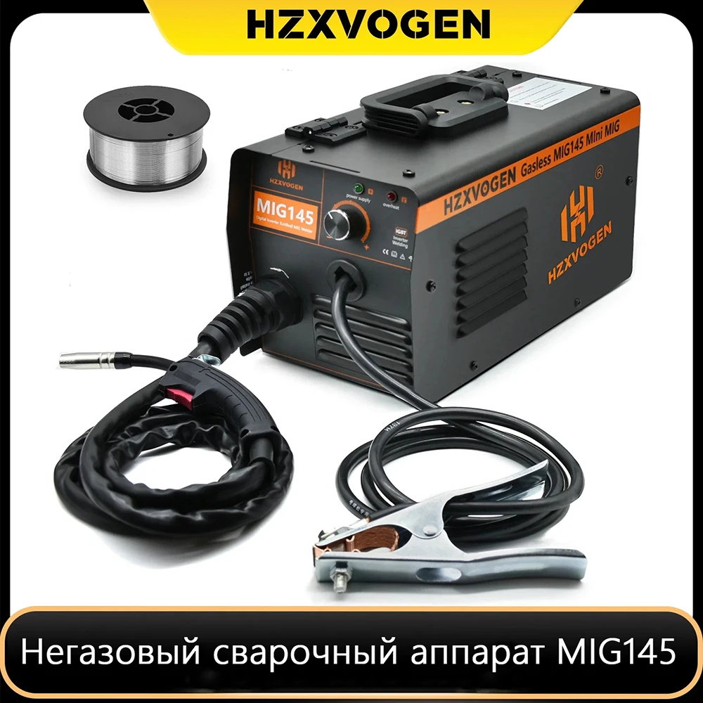 HZXVOGEN MIG145 Non-Gas Semi-automatic Welding Machine For Gasless Iron Soldering Portable MIG Welder With Wire 0.4-4mm
