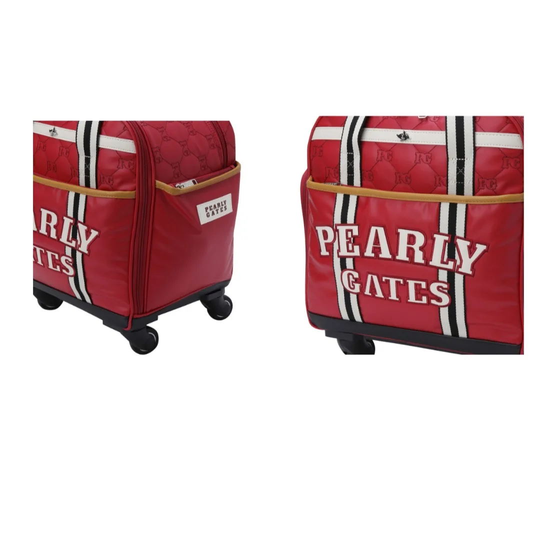 

Korean Style Suitcase High Quality Fashionable Convenient Wheels Golf Bag Good Leather and Fabric Kickstand Pouch