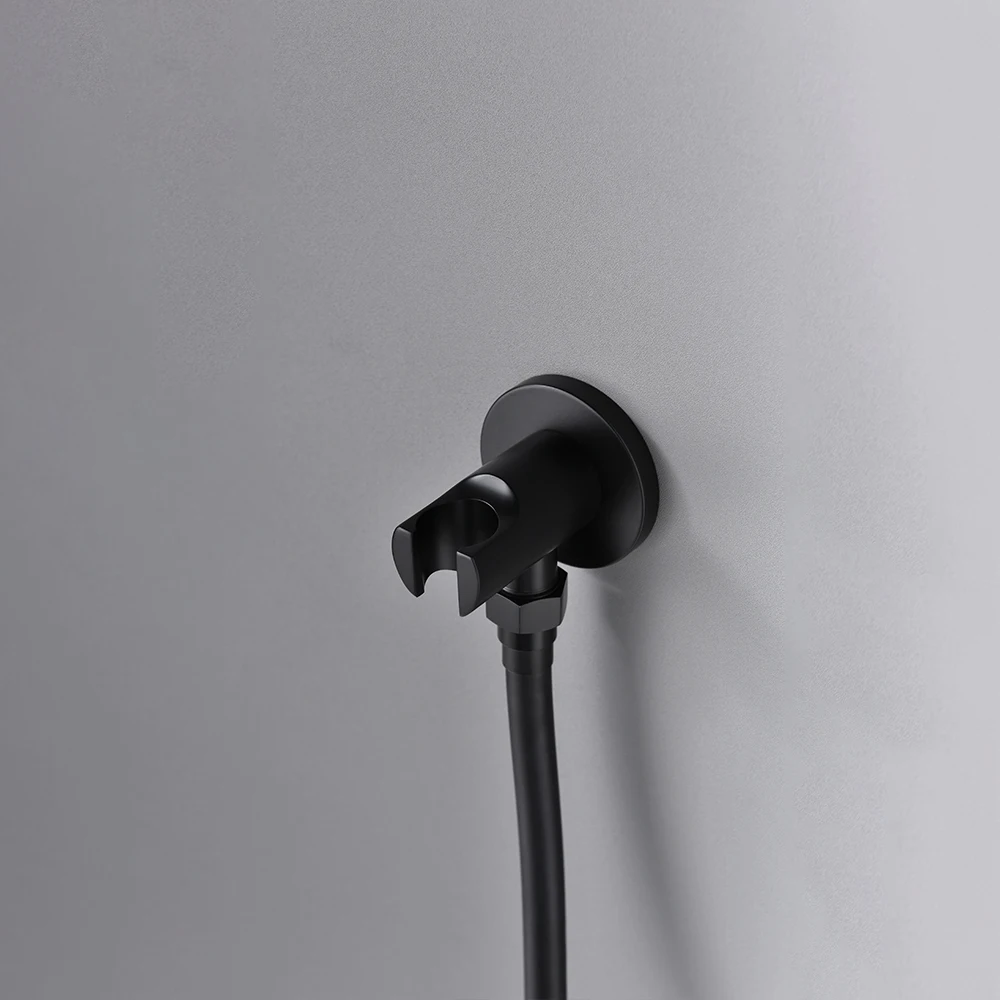 Bathroom Faucet Black Brass Built Installation Rain Shower Head Hand Sprayer With Seat Two-Function And Hot Cold Mixing Switch Bathroom Faucet Bathroom Shower Faucet Set Thermostatic Mixing Valve