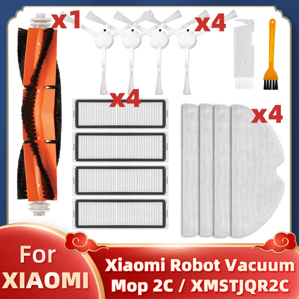 Robot Vacuum Accessories Kit - Roller, Side Brush, HEPA Filter, and Mop Rag Spares