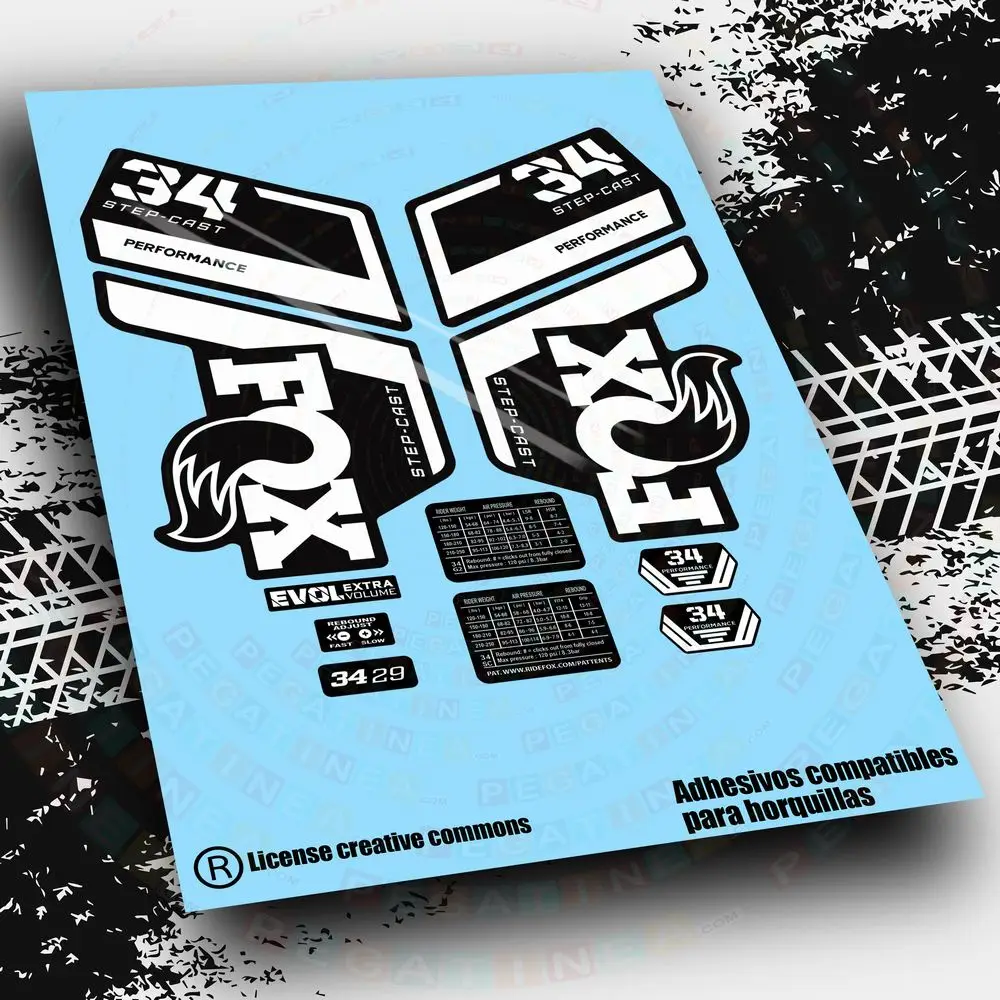 Adesivi Compatibili Hairpin Fox 34 Step Cast Performace 2022 Wp509 Accessori Per Ciclismo Mountain Vinilos Mtb Btt