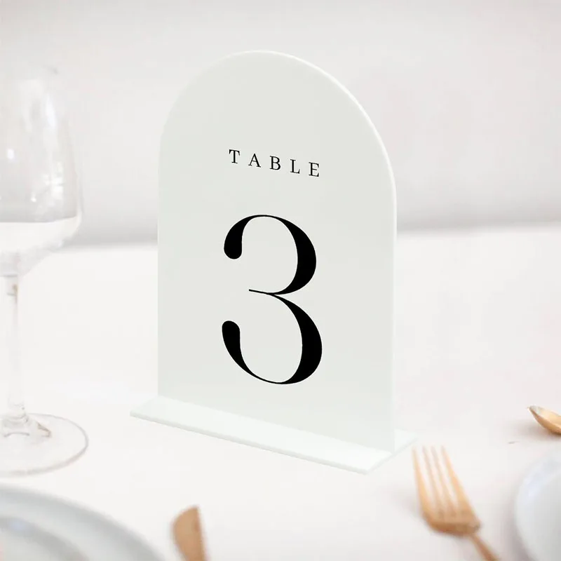 White Arch Acrylic Table Numbers with Stand Wedding Table Numbers and Holder for Centerpiece Event Wedding Reception